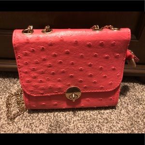 👜 Coral Faux Leather Mini Evening Bag